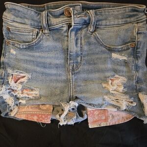 American Eagle Outfitters Light Blue Stretch Denim Shorts